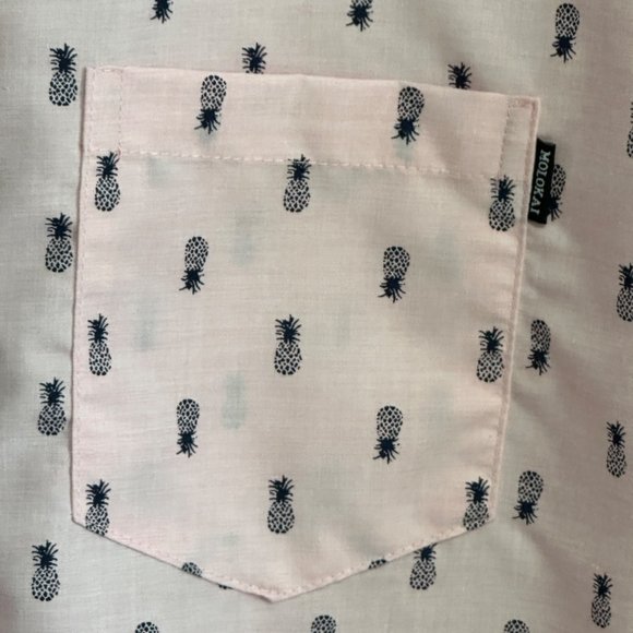 Molokai Surf Co. NWT men’s size XXL pink pineapple print button front shirt - Picture 2 of 11